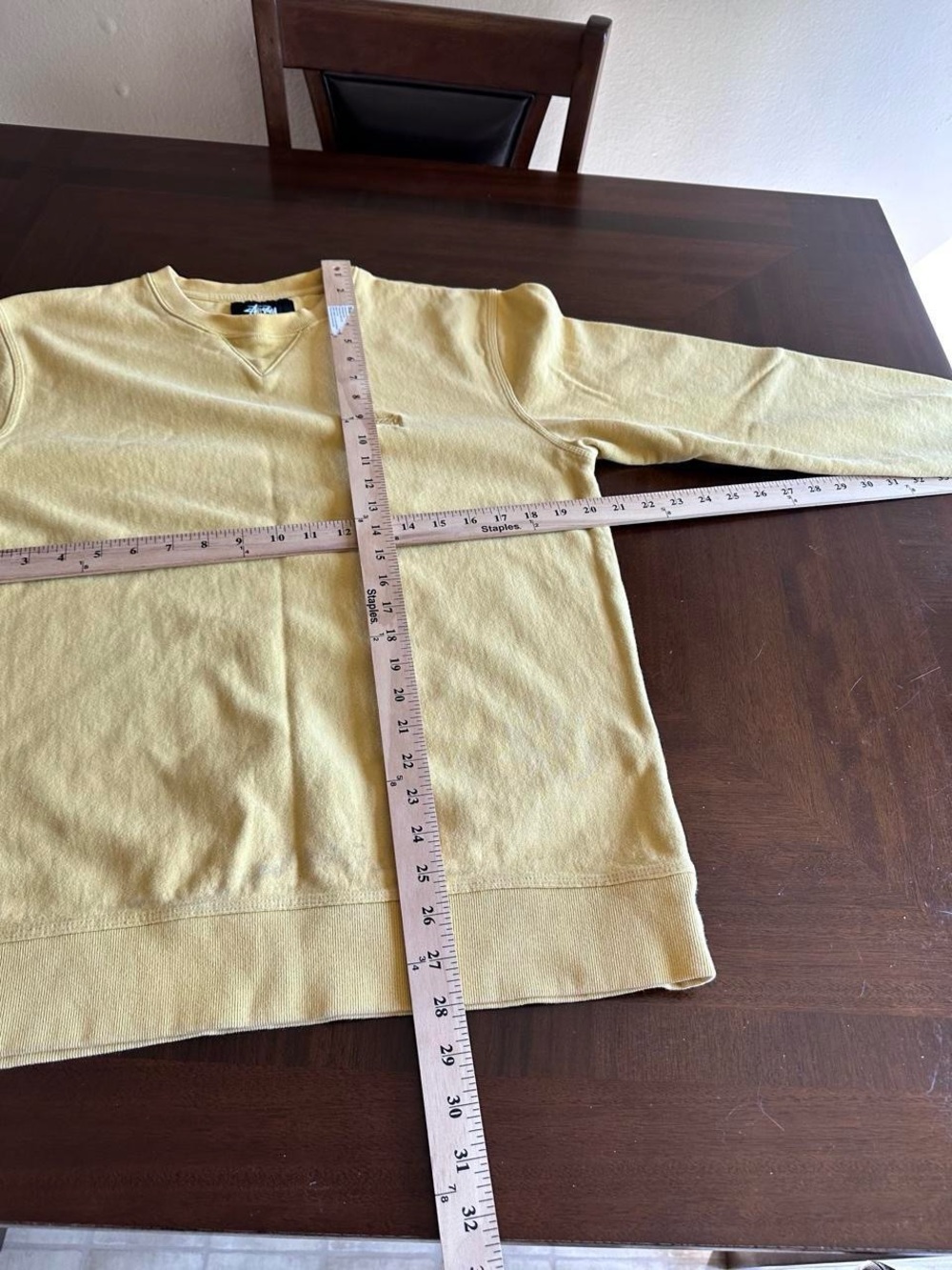Stussy Butternut Yellow Embroidered Logo Sweatshirt Men’s L - Picture 7 of 8